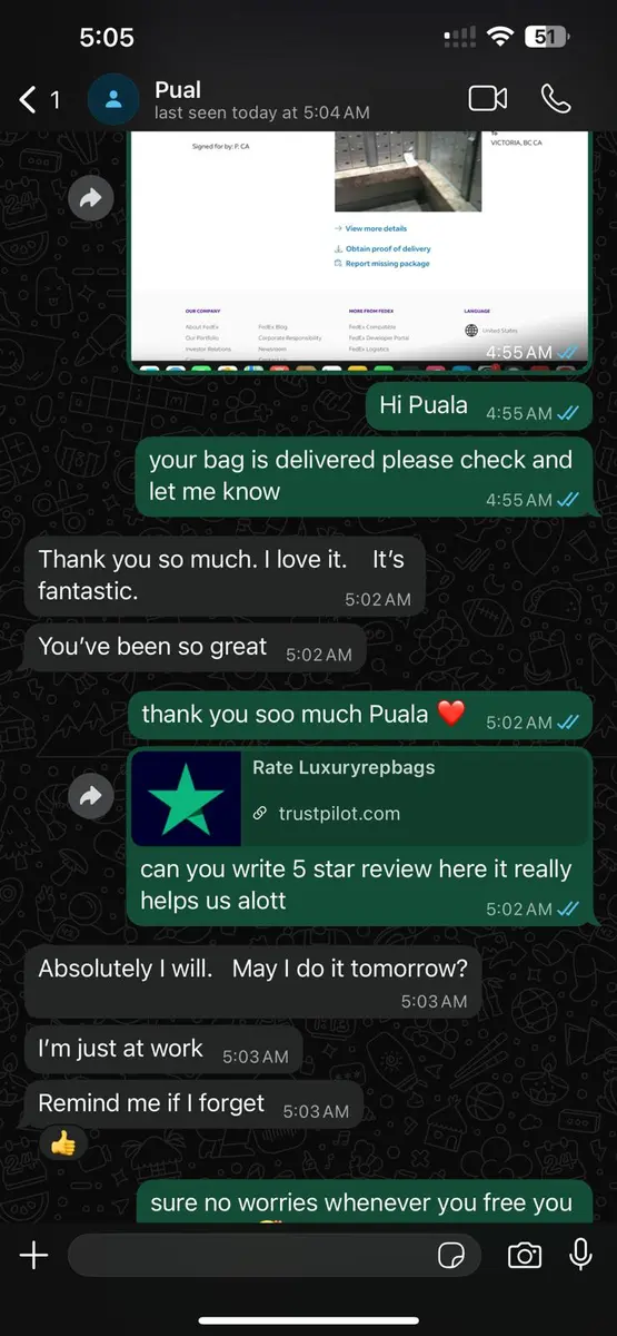 LuxuryRepBags customer review 3