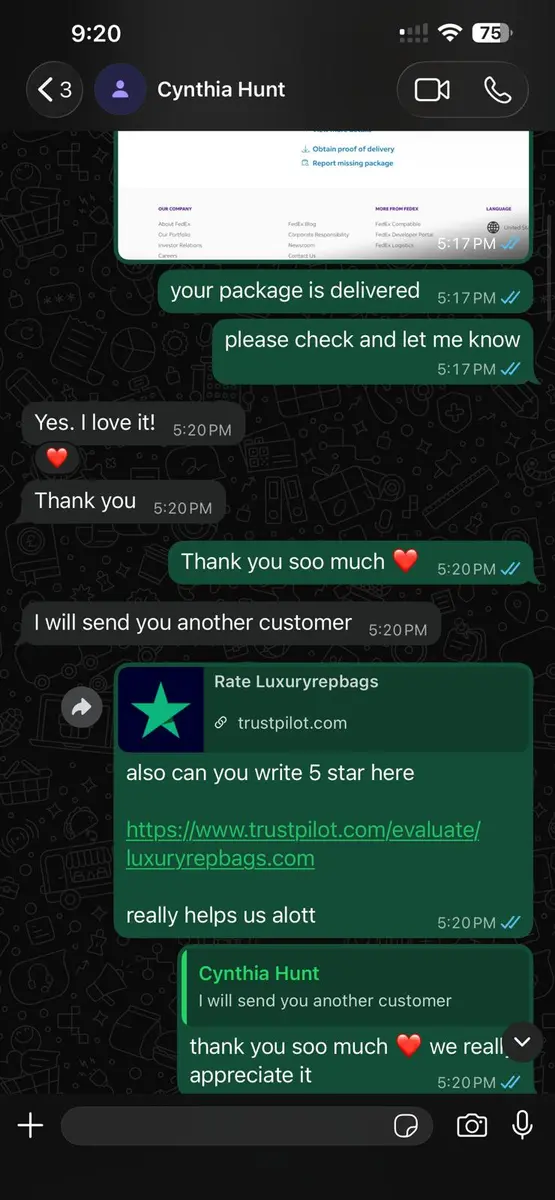 LuxuryRepBags customer review 7