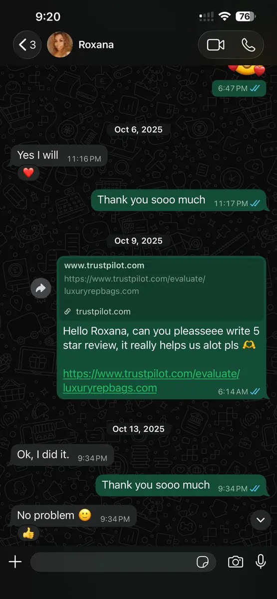 LuxuryRepBags customer review 8