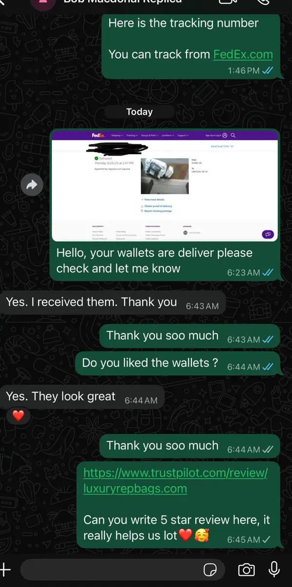 LuxuryRepBags customer review 16