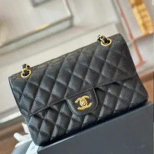 Chanel Classic Flap Small Black Gold Hardware 23cm