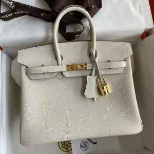 HN 25CM CREAM TOGO LEATHER GOLD HARDWARE