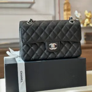 Chanel Classic Flap Small Black Sliver Hardware 23cm