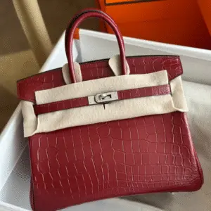 HN Woman’s Hand Sewing Like Auth Red Handbags 25cm