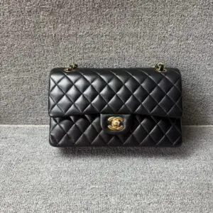 Chanel Classic Flap bag Lambskin Black Gold Hardware