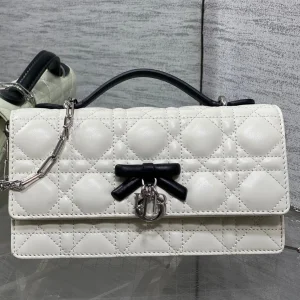 Dior My Dior Mini Bag in white and black lambskin