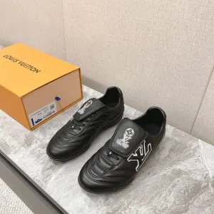 LV Women Black Leather Sneakers