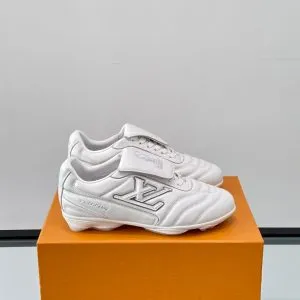 LV Men White Leather Sneakers