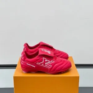 LV Men Red Leather Sneakers