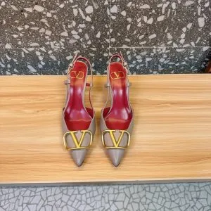 Valentino Women Beige Leather Pointed Pumps