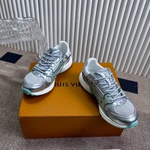 LV Women Silver Mesh Metallic Sneakers