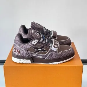 LV Men Brown Textile Sneakers