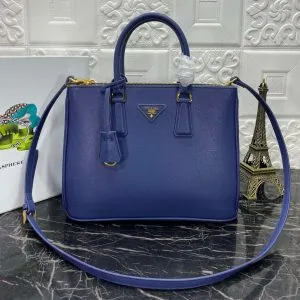 PRA GALLERIA 32 BAG IN NAVY BLUE SAFFIANO LEATHER
