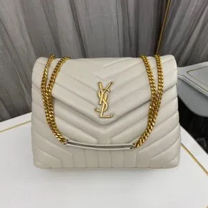 SAINT LAURENT SM LOULOU MONOGRAM QUILTED LEATHER BAG