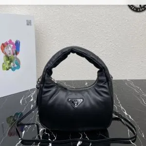 Prada Soft Padded Nappa Leather Mini Bag in black