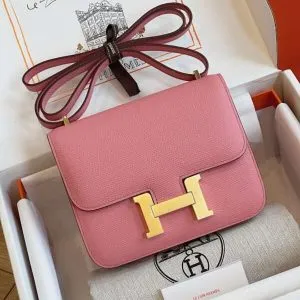 HN Bag Epsom Gold Like Auth Handbags Pink 19cm