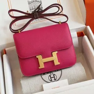 HN Bag Epsom Gold Pink Handbags 19cm