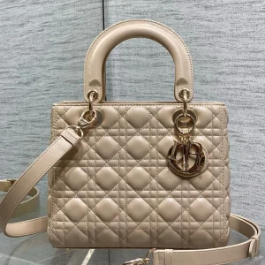 Dior small Lady Dior bag in Beige Cannage