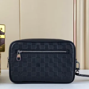 Louis Vuitton LV Clutch Bag Kasai Damier Graphite Black 24cm
