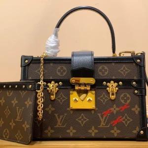 Louis Vuitton LV Petite Malle LV Monogram Pattern Like Auth Handbags 24x16x13cm
