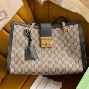 Gucci Padlock Handbag with Super Gucci Logo Pattern 35x23x14cm
