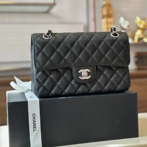 Chanel Classic Flap Small Black Sliver Hardware 23cm
