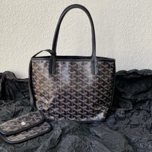 GOYARD Goyardine Reversible Mini Anjou Black 1661918
