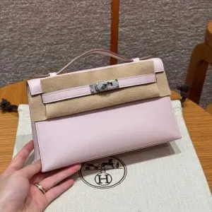 HN POCHETTE 22 IN LIGHT PINK SILVER HARDWARE