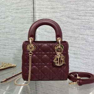 Christian Dior Mini Lady Dior bag Gold hardware