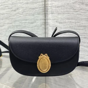 Dior Small Dior Médaillon Flap Bag in black