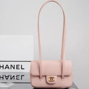 Chanel Caviar Preppy Coco Mini Flap bag in light pink color