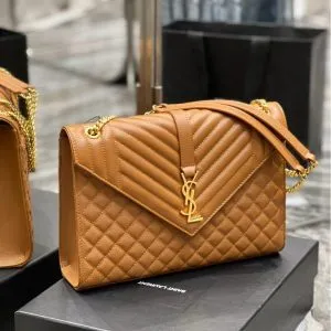 Saint Laurent Medium Envelope Bag in caramel