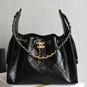 Chanel 25 Small Gold Sliver Chain