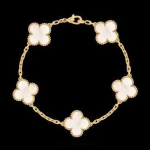 Van cleef Alhambra bracelet in mother of pearl Gold size 16