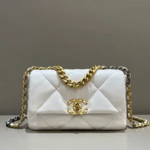 CHANEL 19 Bag Small White