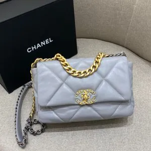 CHANEL 19 Bag Small Light Grey