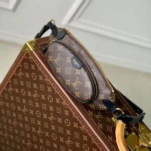 LV KEEPIT BUMBAG 29 IN BROWN DAMIER AZUR COATED MONOGRAM CANVAS