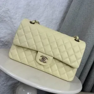 Chanel Classic Flap Light Yellow Medium 25