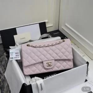 Chanel classic flap light pink gold hardware
