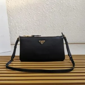 Prada Leather Shoulder Bag Black