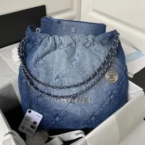 Chanel 22 Small Denim Hobo Bag