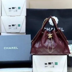 Chanel 25 Small Burgundy Gold Hardware