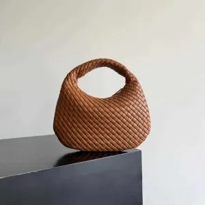 Bottega Veneta Brown Small Intrecciato Leather Veneta Shoulder Bag