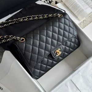 Chanel Classic Flap medium Black Gold Hardware