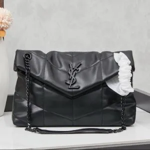 Saint Laurent Puffer Loulou medium shoulder bag in black