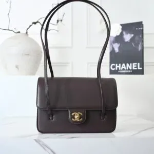 Chanel Preppy Coco Small Flap Bag in dark brown