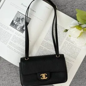 Chanel Mini Flap Grained Black