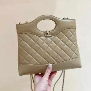Chanel Calfskin Suede Quilted Mini 31 Shopping Bag