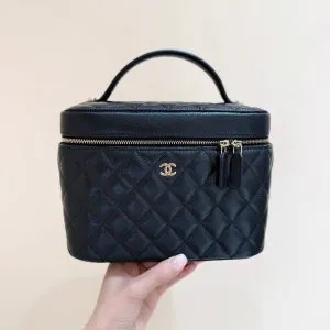 Chanel Quilted Caviar Leather Vanity Case