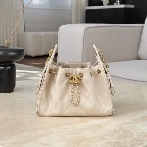 CHANEL 25 MINI SIZE BEIGE WITH GOLD HARDWARE